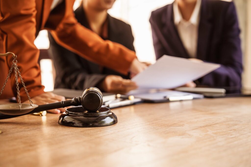 team of lawyers assembling a case